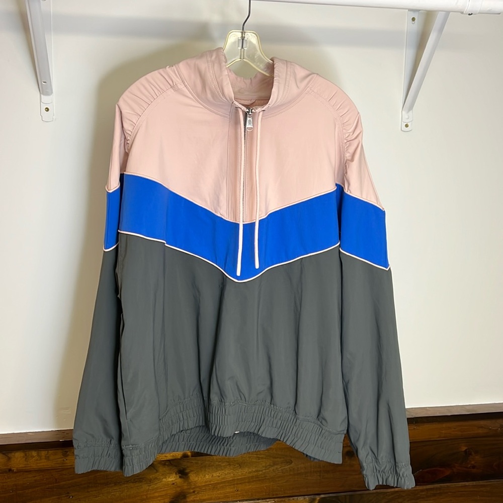 Free People Movement Walk The Line Colorblock‎ Pullover Jacket- L